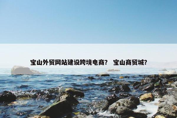 宝山外贸网站建设跨境电商？ 宝山商贸城？