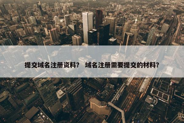 提交域名注册资料？ 域名注册需要提交的材料？