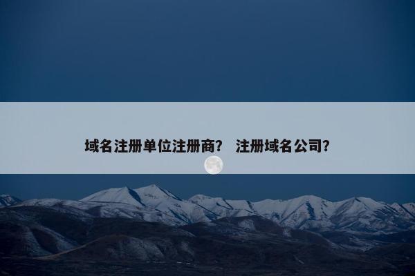 域名注册单位注册商？ 注册域名公司？