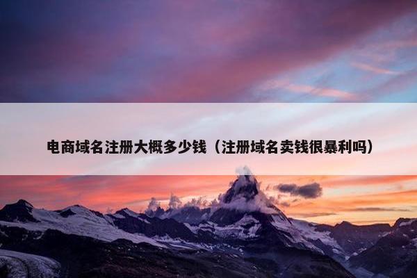 电商域名注册大概多少钱（注册域名卖钱很暴利吗）