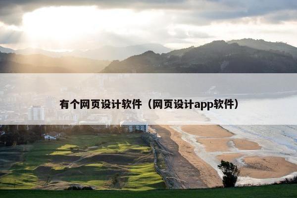 有个网页设计软件（网页设计app软件）