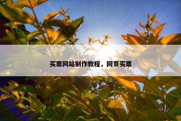 买票网站制作教程，网页买票