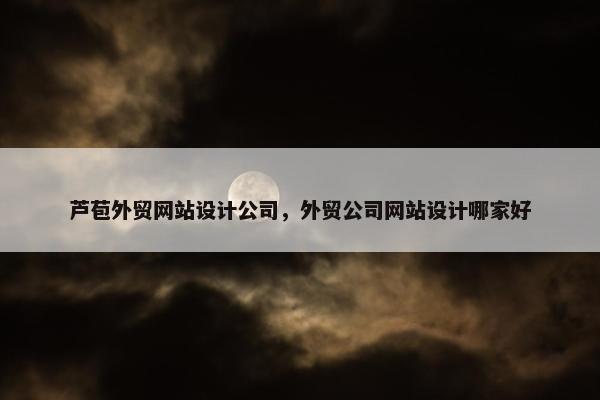 芦苞外贸网站设计公司，外贸公司网站设计哪家好