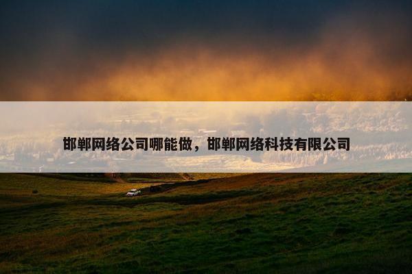邯郸网络公司哪能做，邯郸网络科技有限公司