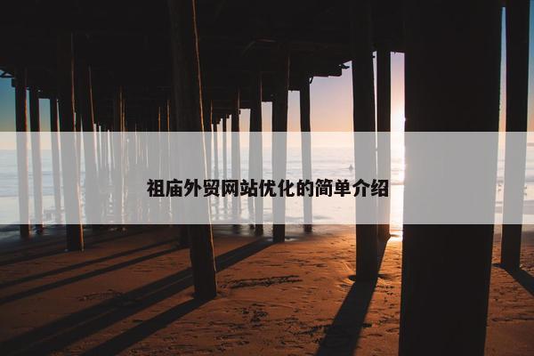 祖庙外贸网站优化的简单介绍