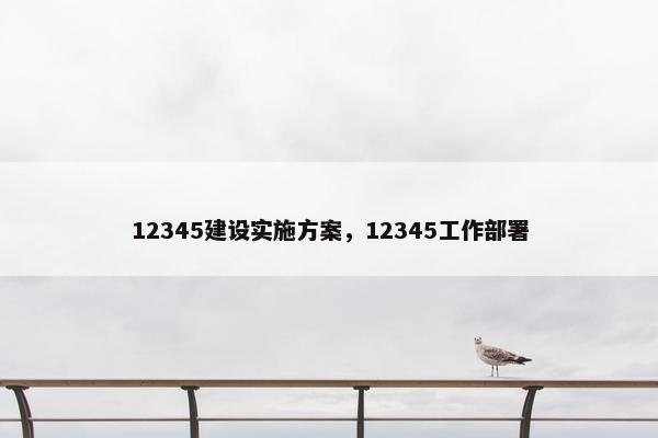 12345建设实施方案，12345工作部署
