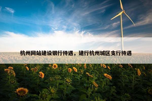 杭州网站建设银行待遇，建行杭州城区支行待遇
