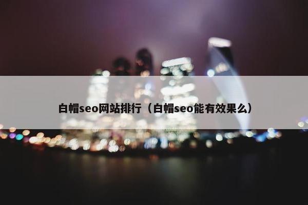 白帽seo网站排行（白帽seo能有效果么）