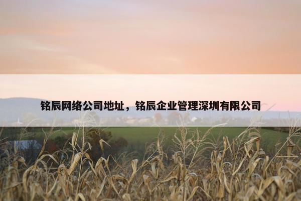 铭辰网络公司地址，铭辰企业管理深圳有限公司