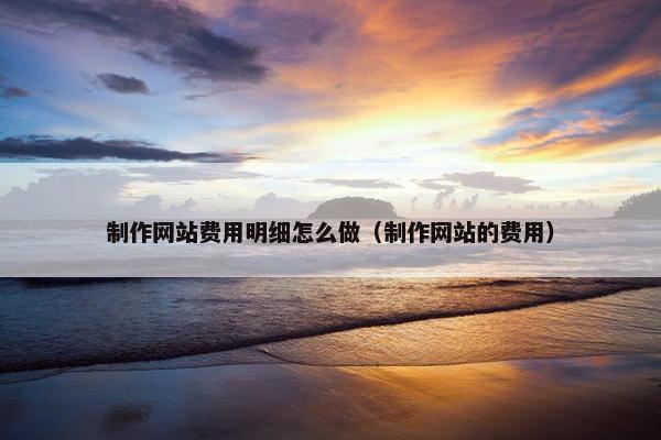 制作网站费用明细怎么做（制作网站的费用）