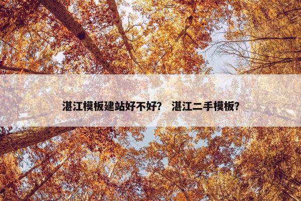 湛江模板建站好不好？ 湛江二手模板？