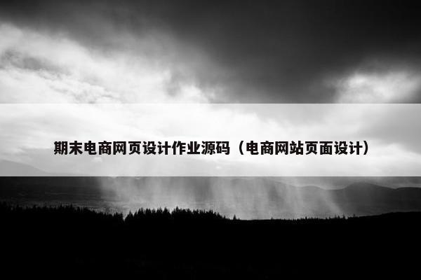 期末电商网页设计作业源码（电商网站页面设计）