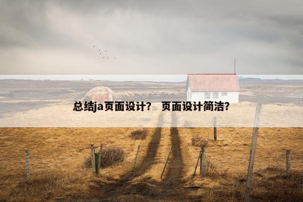 总结ja页面设计？ 页面设计简洁？