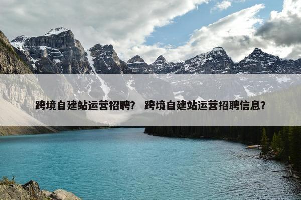 跨境自建站运营招聘？ 跨境自建站运营招聘信息？