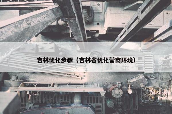 吉林优化步骤（吉林省优化营商环境）