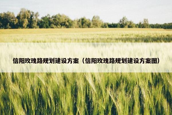 信阳玫瑰路规划建设方案（信阳玫瑰路规划建设方案图）