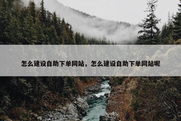 怎么建设自助下单网站，怎么建设自助下单网站呢