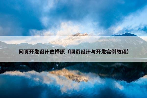 网页开发设计选择原（网页设计与开发实例教程）