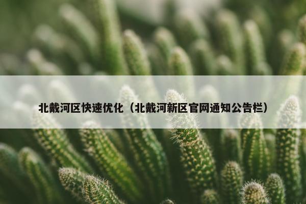 北戴河区快速优化（北戴河新区官网通知公告栏）
