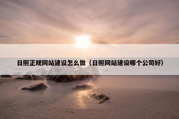 日照正规网站建设怎么做（日照网站建设哪个公司好）