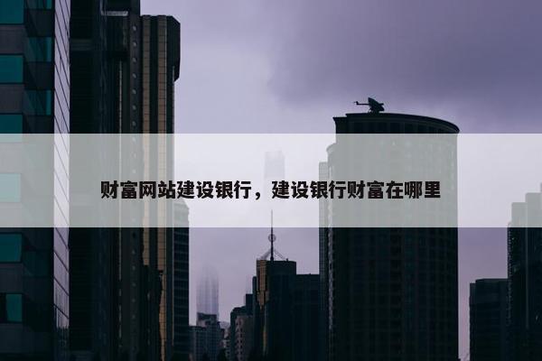 财富网站建设银行，建设银行财富在哪里
