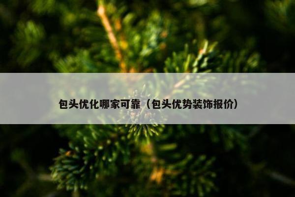 包头优化哪家可靠（包头优势装饰报价）