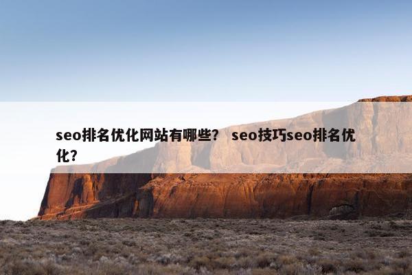 seo排名优化网站有哪些？ seo技巧seo排名优化？