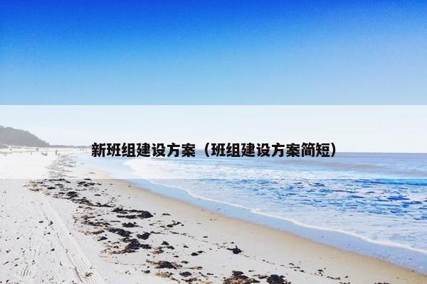 新班组建设方案（班组建设方案简短）