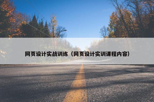 网页设计实战训练（网页设计实训课程内容）
