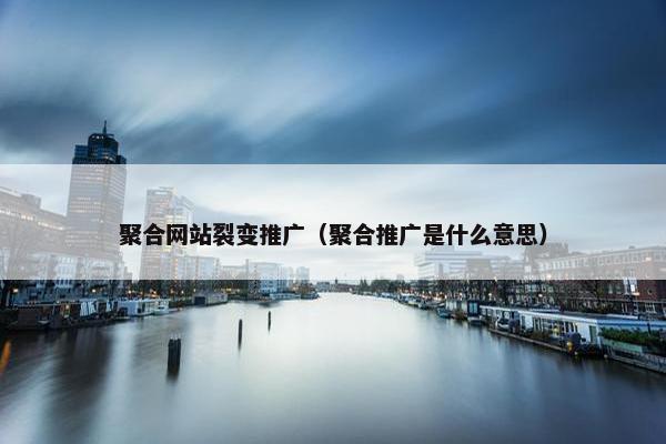 聚合网站裂变推广（聚合推广是什么意思）