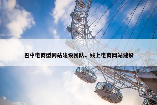 巴中电商型网站建设团队，线上电商网站建设