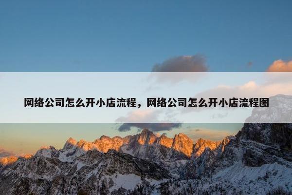 网络公司怎么开小店流程，网络公司怎么开小店流程图