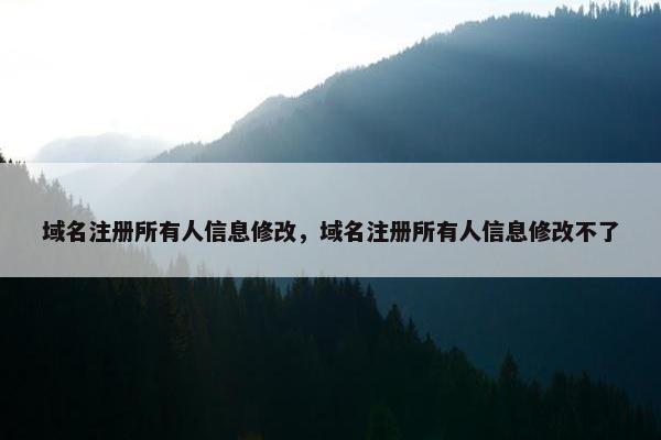 域名注册所有人信息修改，域名注册所有人信息修改不了