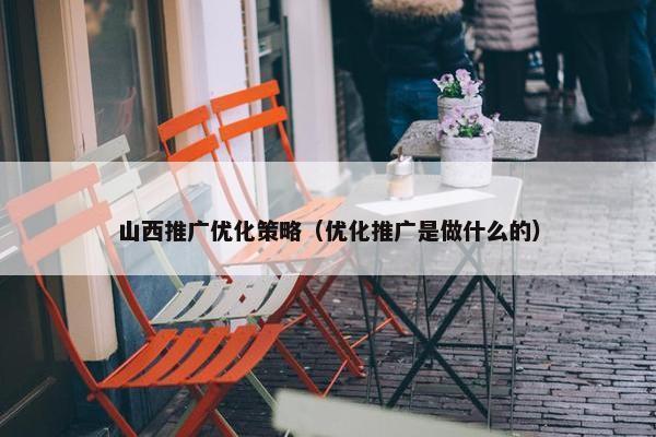 山西推广优化策略（优化推广是做什么的）