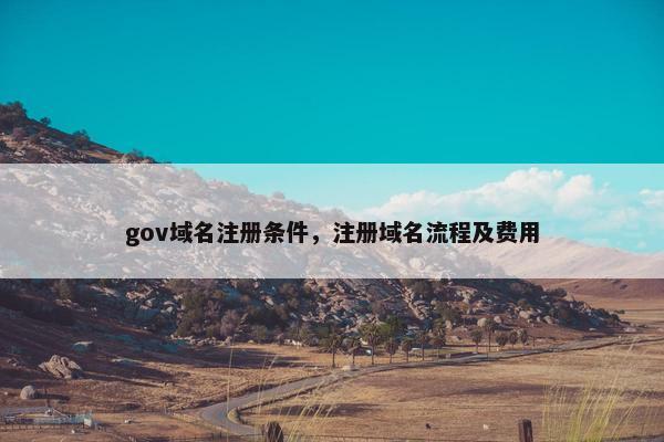 gov域名注册条件，注册域名流程及费用