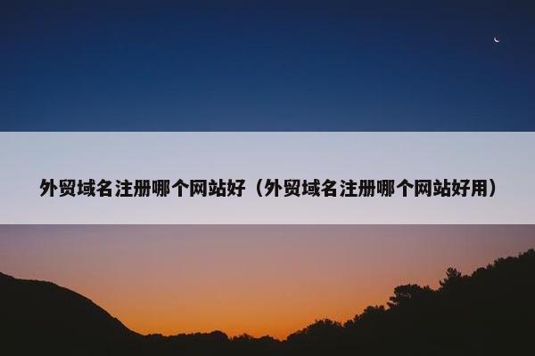 外贸域名注册哪个网站好（外贸域名注册哪个网站好用）