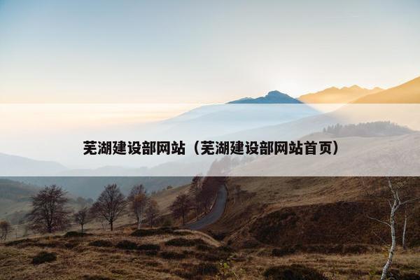 芜湖建设部网站（芜湖建设部网站首页）