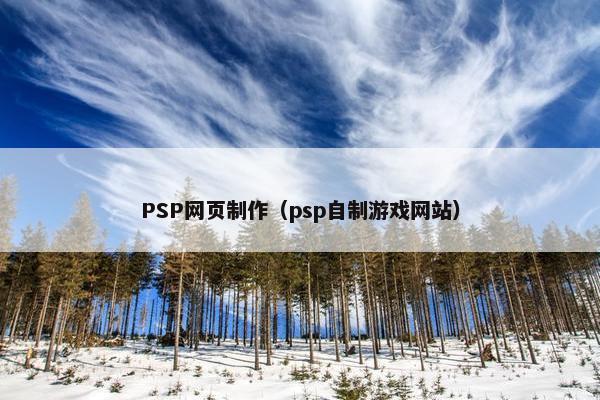 PSP网页制作（psp自制游戏网站）