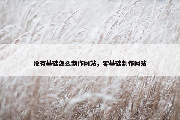 没有基础怎么制作网站，零基础制作网站