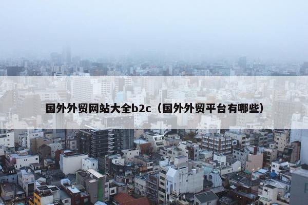国外外贸网站大全b2c（国外外贸平台有哪些）