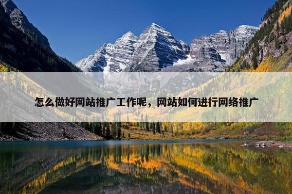 怎么做好网站推广工作呢，网站如何进行网络推广