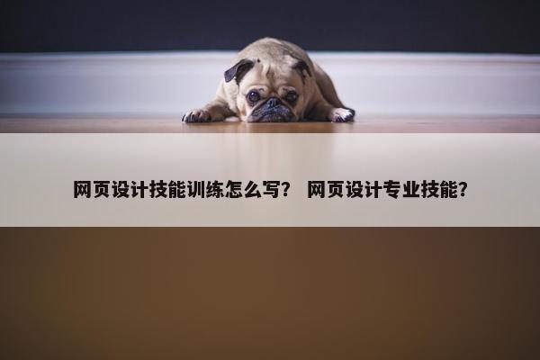 网页设计技能训练怎么写？ 网页设计专业技能？