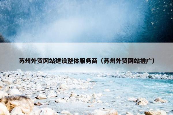 苏州外贸网站建设整体服务商（苏州外贸网站推广）