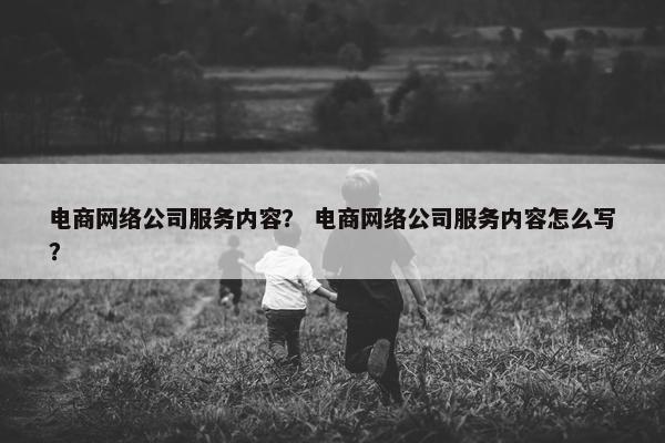 电商网络公司服务内容？ 电商网络公司服务内容怎么写？