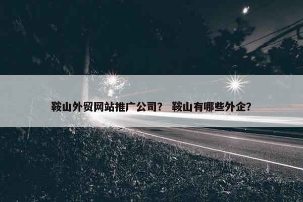 鞍山外贸网站推广公司？ 鞍山有哪些外企？