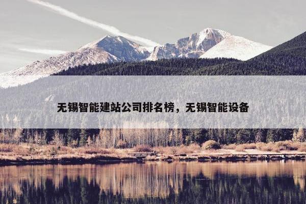 无锡智能建站公司排名榜，无锡智能设备