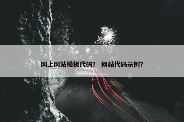 网上网站模板代码？ 网站代码示例？