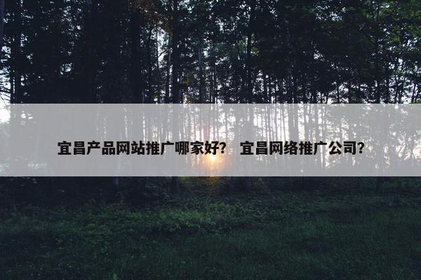 宜昌产品网站推广哪家好？ 宜昌网络推广公司？