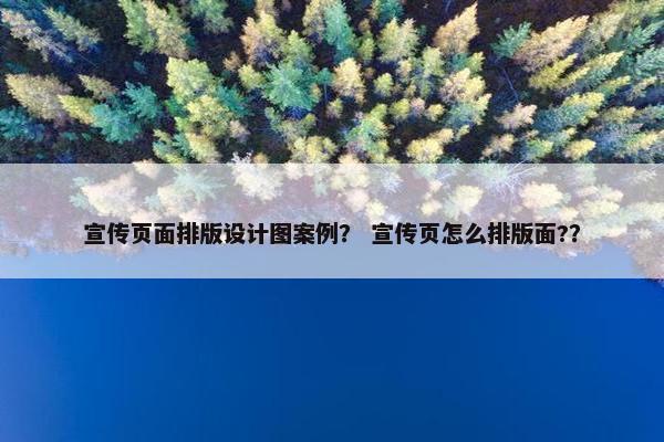 宣传页面排版设计图案例？ 宣传页怎么排版面?？