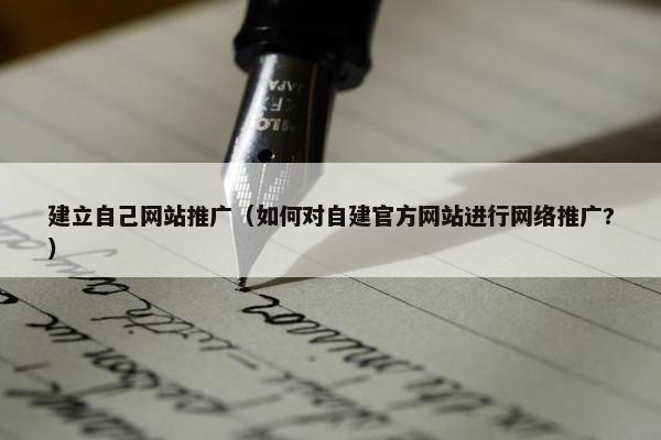 建立自己网站推广（如何对自建官方网站进行网络推广?）
